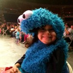 Georgia dressed up as Cookie Monster